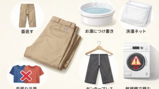 ディッキーズの糊の落とし方は？874を「育てる」ための洗濯・縮み・色移りまで解説 