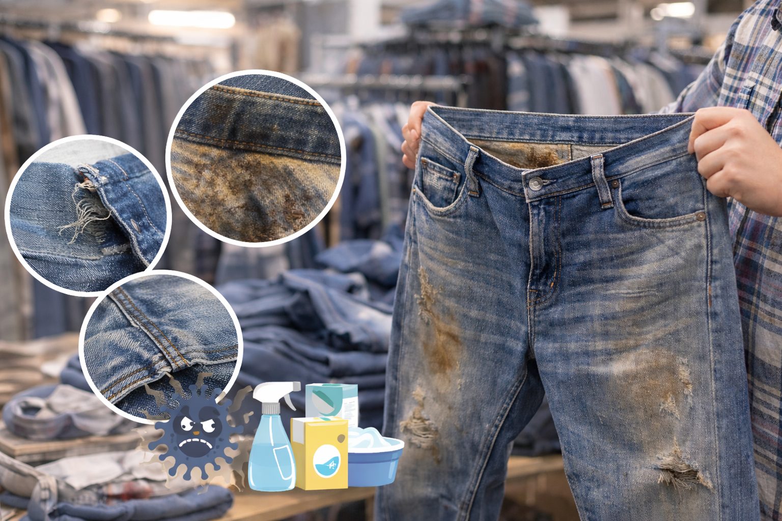 古着 ジーンズ 汚い