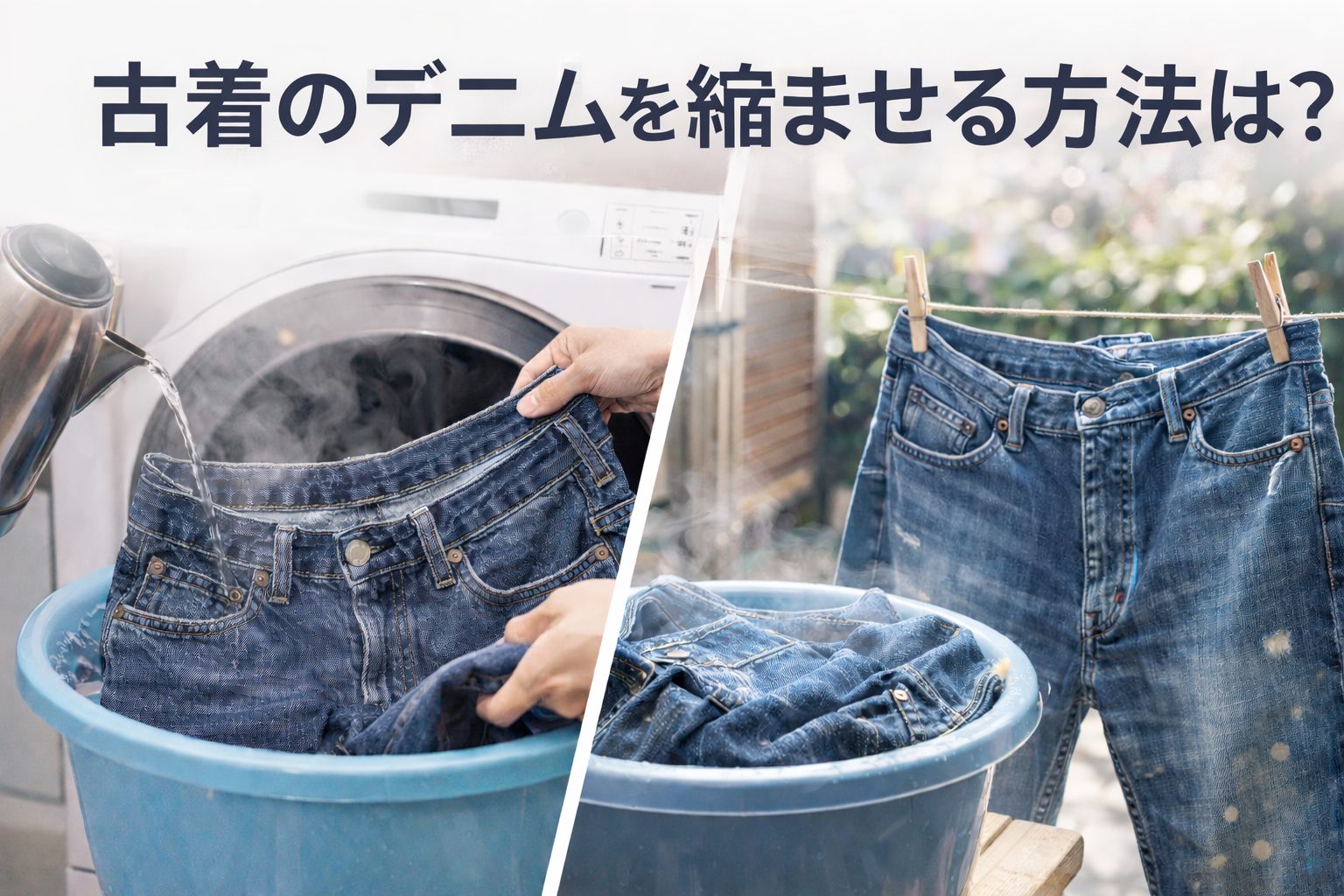古着のデニムを縮ませる方法は？