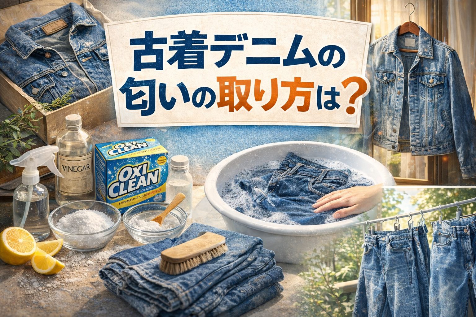 古着デニムの匂いの取り方は？