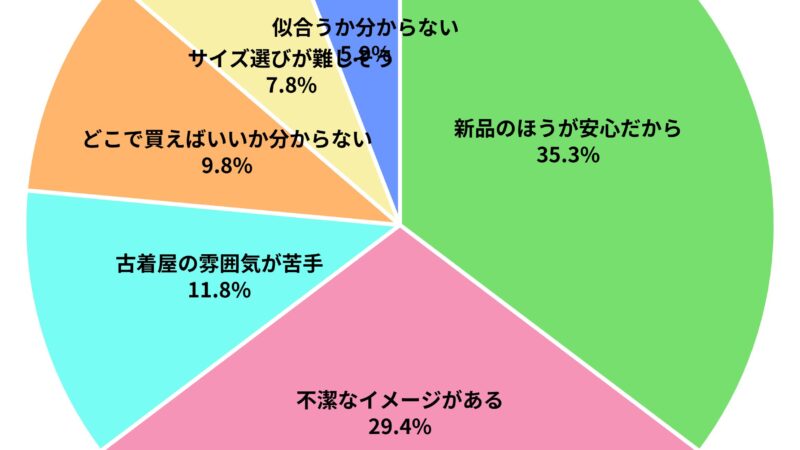 古着の苦手な点についてのアンケート結果（対象：100人）