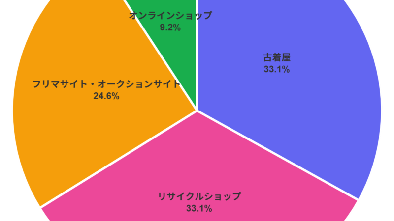 古着の購入場所についてのアンケート結果（対象：100人）